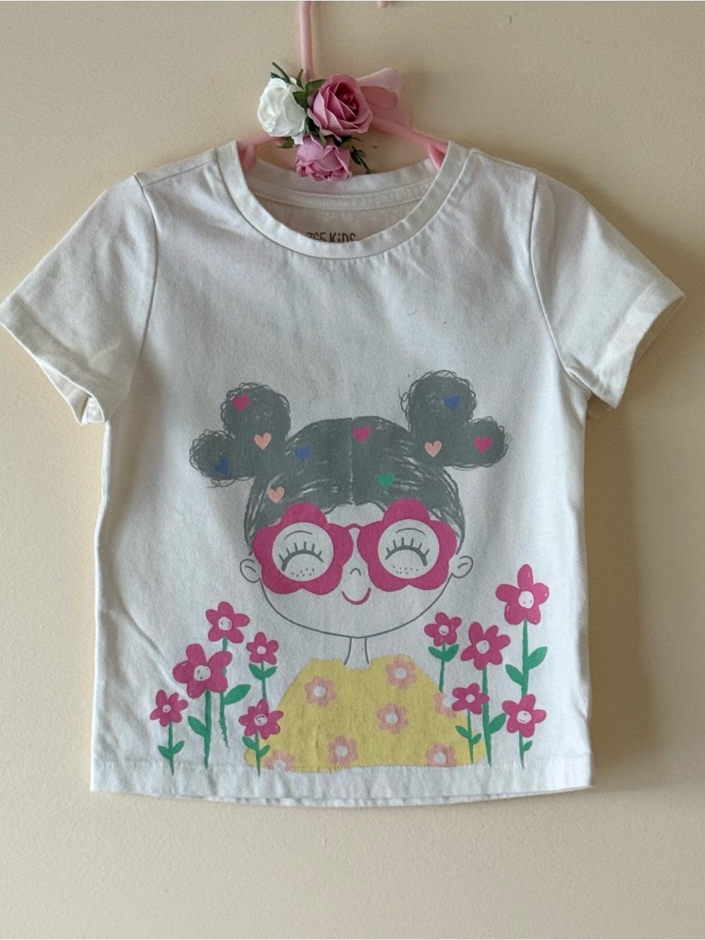 Cat&Jack/Jumping Beans Girls Pink & White Graphic Tee + Bike Shorts Set, Size 4T - Picture 2 of 10